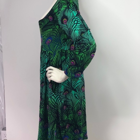 The Pyramid Collection Peacock Feather Dress S - Picture 5 of 8